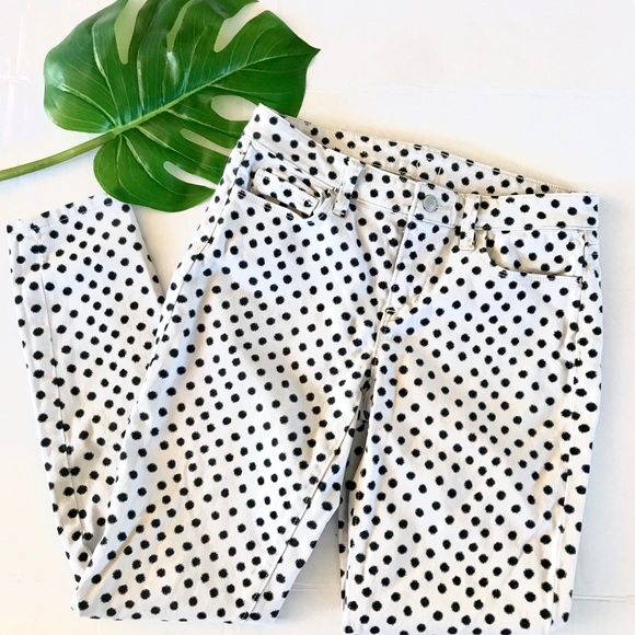 LOFT Super Skinny Polka Dot Black & White Jeans - Picture 2 of 5
